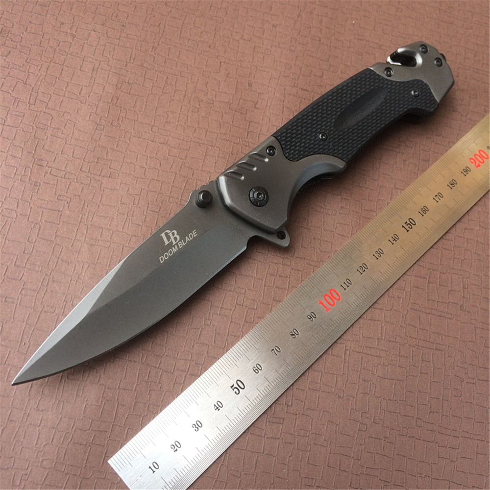 440c Tactical Folding Knife for Outdoor Survival, Hunting, Camping, and Fishing with Quick Open G10 Stainless Blade