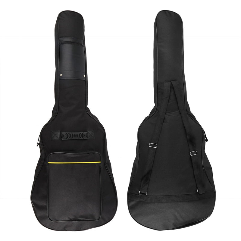 40/41 Inch Waterproof Guitar Case / Double Strap / Padded Black Guitar Case / Backpack with Shoulder Straps for Classical and Acoustic Guitars