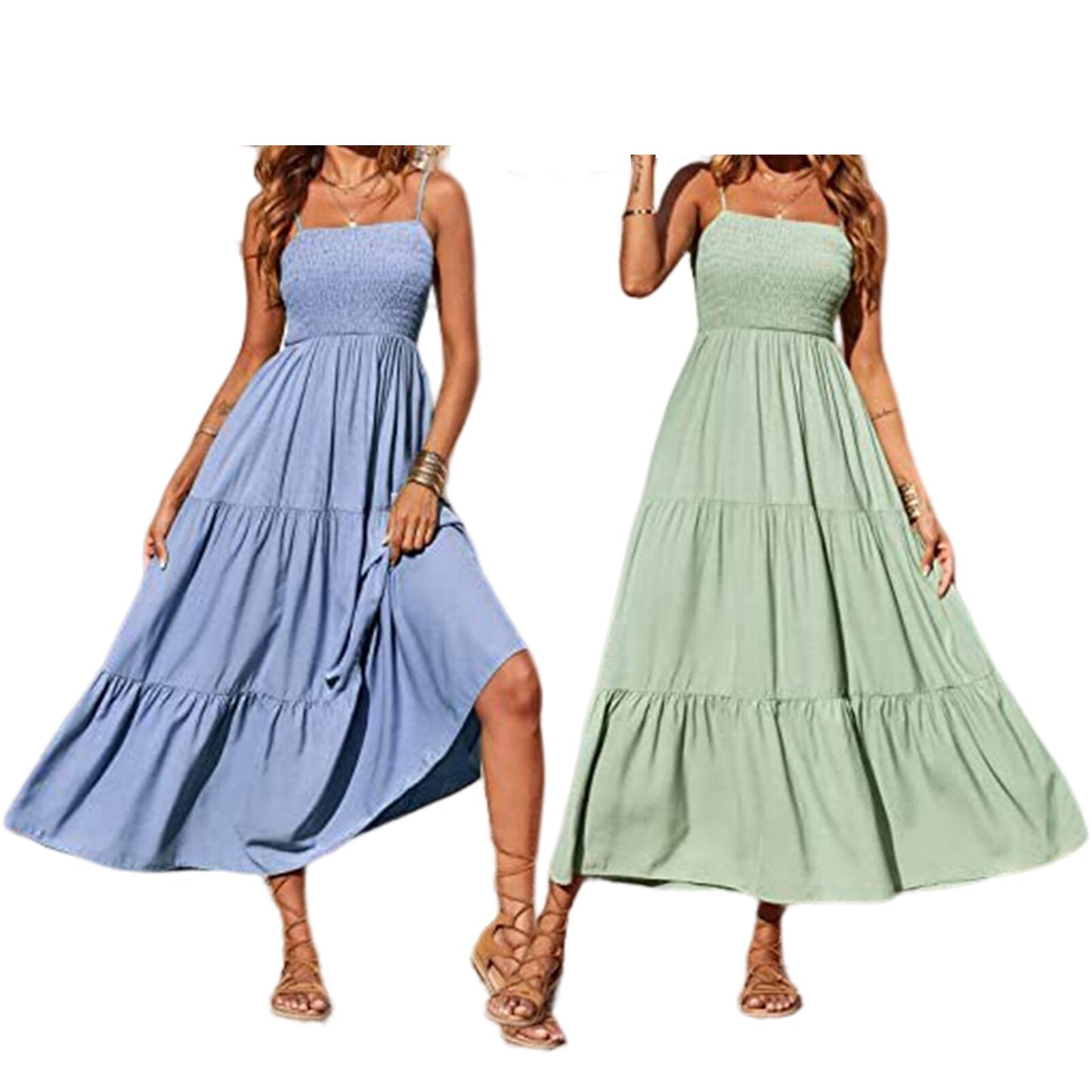 Sexy Long Dress / Slim Fit / Solid Color Dress for Casual or Elegant Summer wear. Tunic Dress in Bohemian Style with A Line Square Neck for Holidays and Vacation.