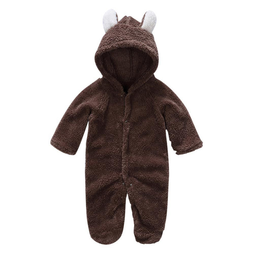 Winter Baby Rompers Keep Warm Toddler Pijamas Newborn Little Girl Boy Clothes Coral Fleece  Soft Infant Jumpsuit Costume