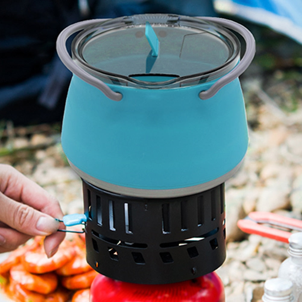 Outdoor Mini Silicone Kettle for Portable Water Boiling for Outdoor Camping, Hiking, Fishing and Travel Accessories