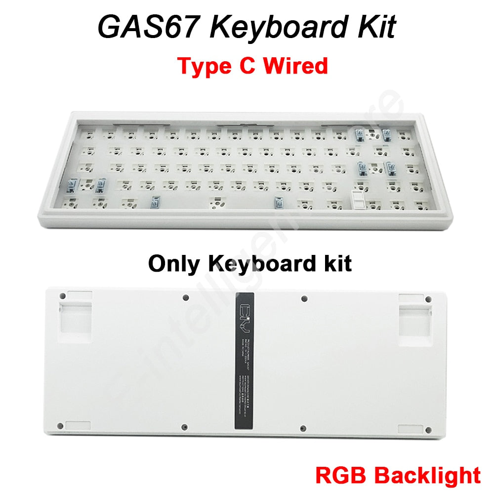 GAS67 Hot-swappable Customized Mechanical Keyboard Kit RGB Backlighting and USB-C Bluetooth 2.4G Wireless Keyboard for Laptop or PC