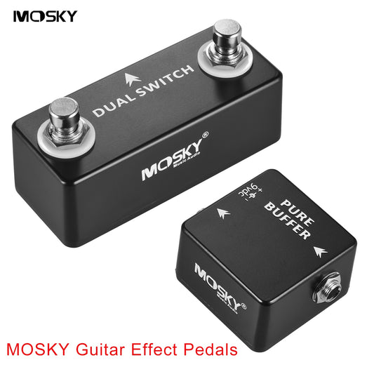 MOSKY DUAL SWITCH Guitar Effect Pedal with PURE BUFFER and Full Metal Shell